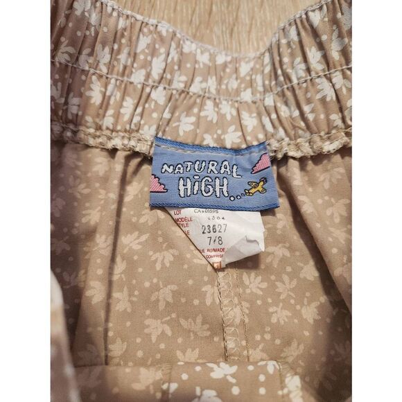 1980s 90s Deadstock Button Front Midi Skirt Tan Minimalist Floral Fairweather Ci - Picture 7 of 8